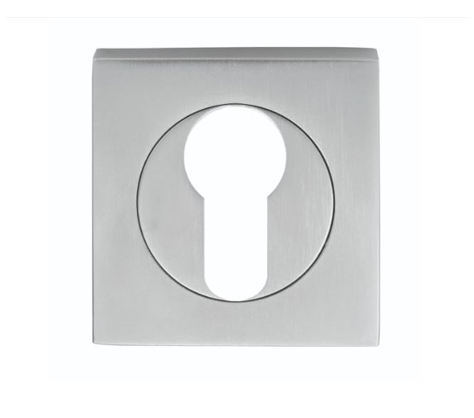 Serozzetta SZM001 Square Euro Profile Escutcheon - Satin Chrome