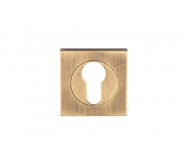 Serozzetta SZM001SQ Square Euro Profile Escutcheon - Antique Brass