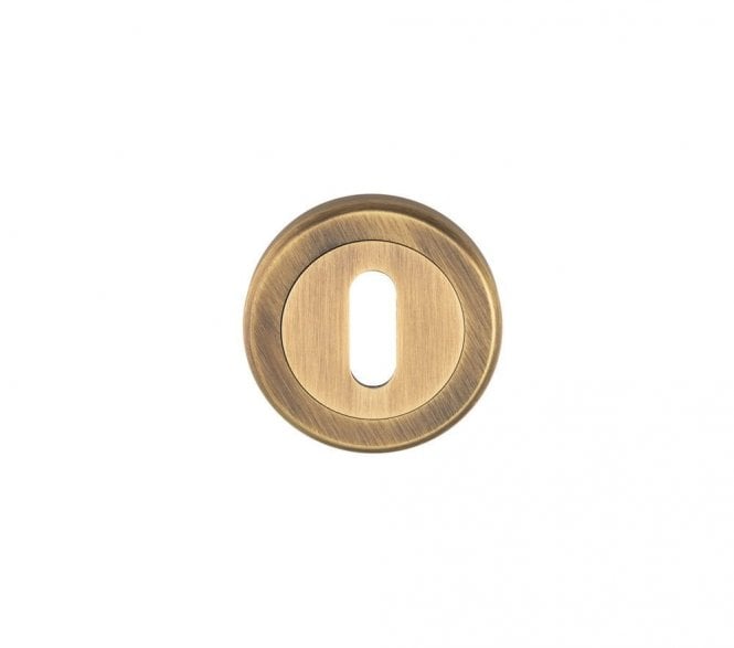 Serozzetta SZM003 Round Keyhole Escutcheon - Antique Brass