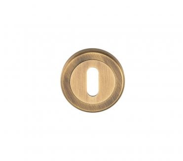 Serozzetta SZM003 Round Keyhole Escutcheon - Antique Brass