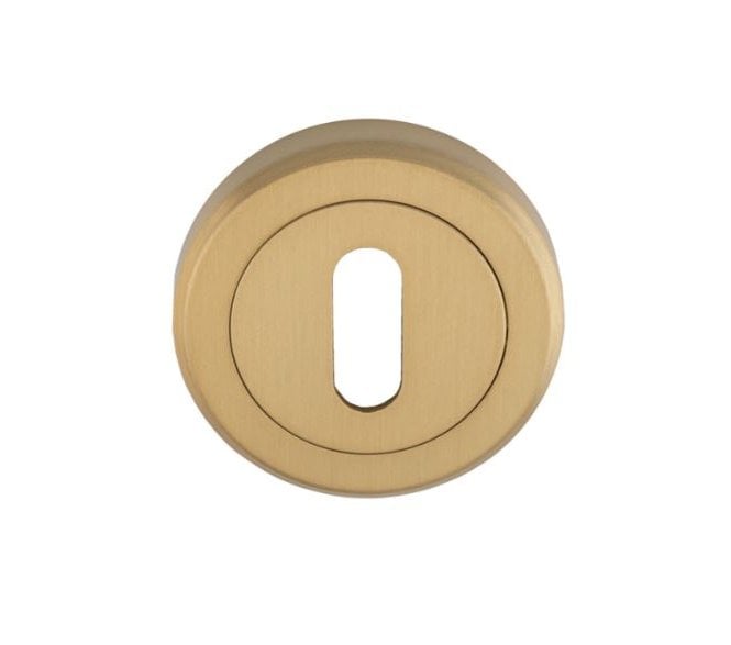 Serozzetta SZM003 Round Keyhole Escutcheon - Satin Brass