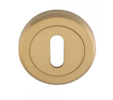 Serozzetta SZM003 Round Keyhole Escutcheon - Satin Brass
