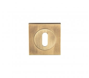 Serozzetta SZM003SQ Square Keyhole Escutcheon - Satin Brass