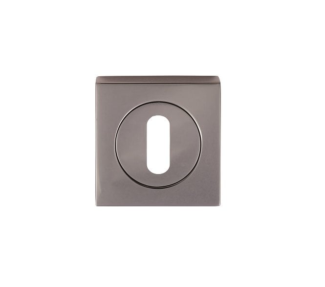 Serozzetta SZM003SQ Square Keyhole Escutcheon - Black Nickel