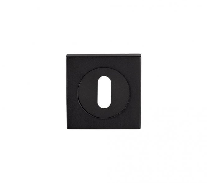 Serozzetta SZM003SQ Square Keyhole Escutcheon - Matt Black