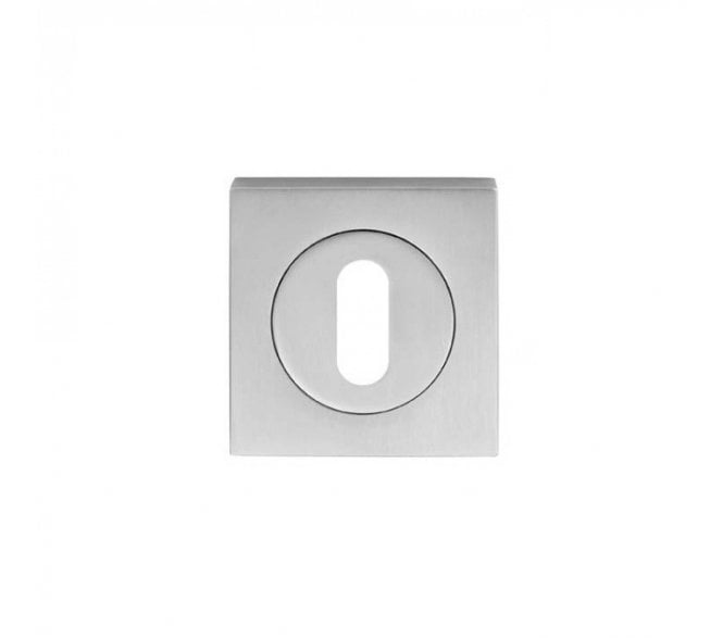 Serozzetta SZM003SQ Square Keyhole Escutcheon - Satin Chrome