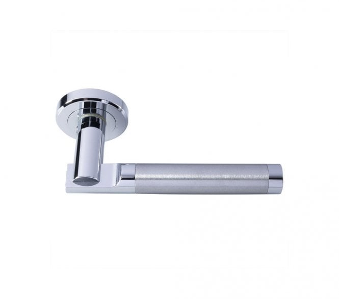 Serozzetta SZM110SCCP Azul Door Handle On Rose - Satin Chrome/Polished Chrome