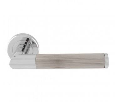 Serozzetta SZM170 Trend Lines Door Handle On Rose - Polished Chrome/Satin Nickel