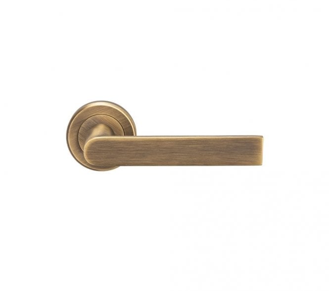 Serozzetta SZM210AB Edge Door Handle On Rose - Antique Brass