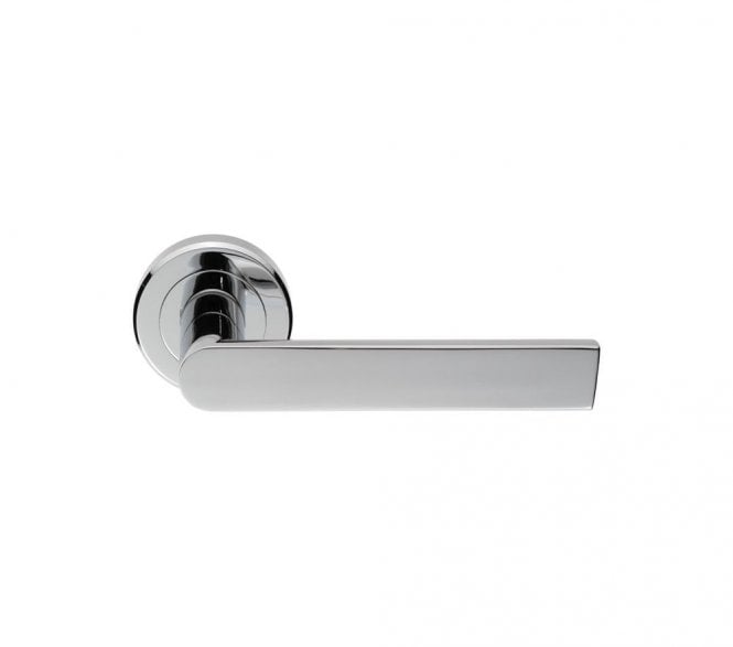 Serozzetta SZM210CP Edge Door Handle On Rose - Polished Chrome