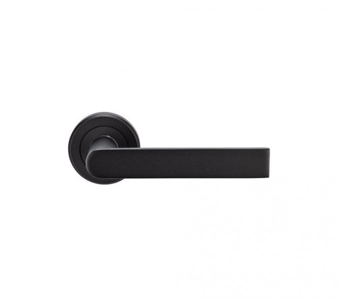 Serozzetta SZM210MB Edge Door Handle On Rose - Matt Black