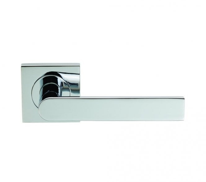 Serozzetta SZM210SQCP Edge Door Handle On Square Rose - Polished Chrome