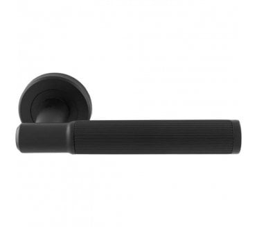 Serozzetta SZM270 Image Lines Door Handle On Rose - Matt Black