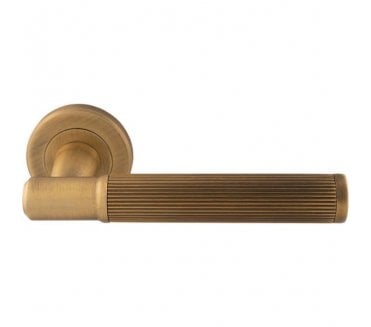 Serozzetta SZM270AB Image Lines Door Handle On Rose - Antique Brass