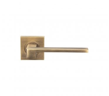 Serozzetta SZM370AB Equi Door Handle On Square Rose - Antique Brass