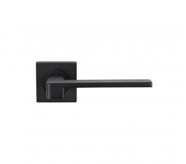 Serozzetta SZM370MB Equi Door Handle On Square Rose - Matt Black