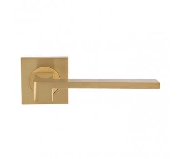 Serozzetta SZM370SB Equi Door Handle On Square Rose - Satin Brass