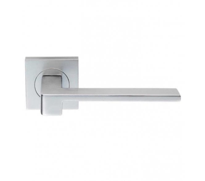 Serozzetta SZM370SC Equi Door Handle On Square Rose - Satin Chrome