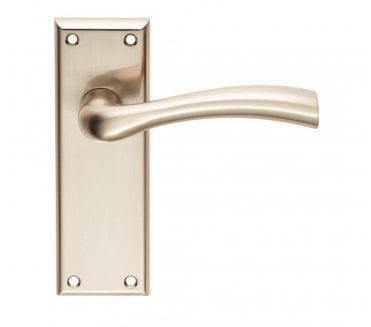 Serozzetta SZR Cinquanta Door Handles On Backplate - Satin Nickel
