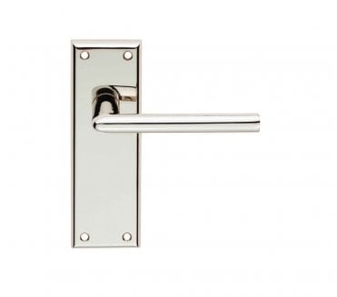 Serozzetta SZR Dieci Door Handles On Backplate - Polished Nickel