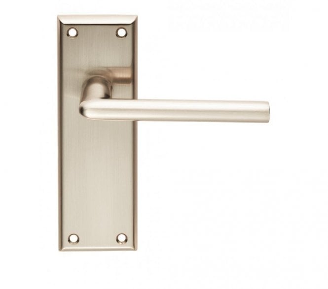 Serozzetta SZR Dieci Door Handles On Backplate - Satin Nickel