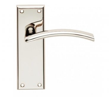 Serozzetta SZR Trenta Door Handles On Backplate - Polished Nickel