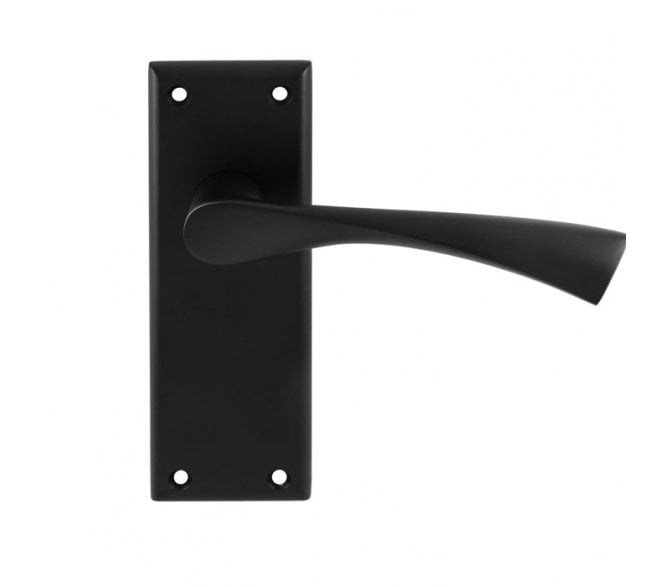 Serozzetta SZR Venti Door Handles On Backplate - Matt Black