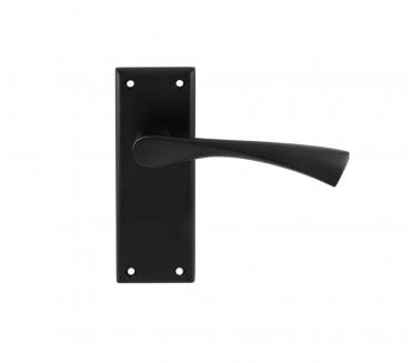 Serozzetta SZR Venti Door Handles On Backplate - Matt Black