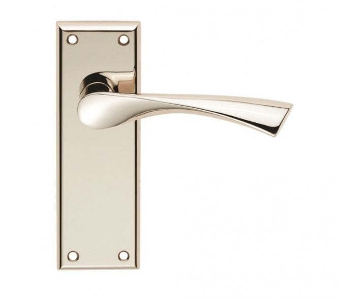 Serozzetta SZR Venti Door Handles On Backplate - Polished Nickel