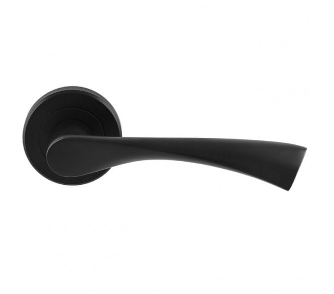 Serozzetta SZR020 Venti Door Handle On Rose - Matt Black