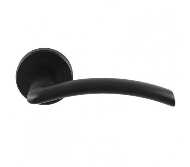 Serozzetta SZR030 Trenta Door Handle On Rose - Matt Black