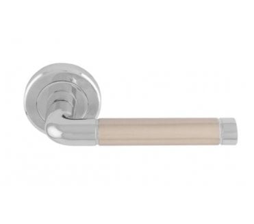 Serozzetta SZR040 Quaranta Door Handle On Rose - Polished Chrome/Satin Nickel