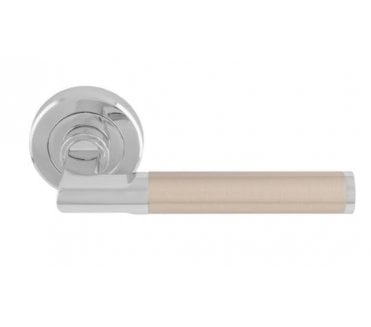 Serozzetta SZR060 Sessanta Door Handle On Rose - Polished Chrome/Satin Nickel