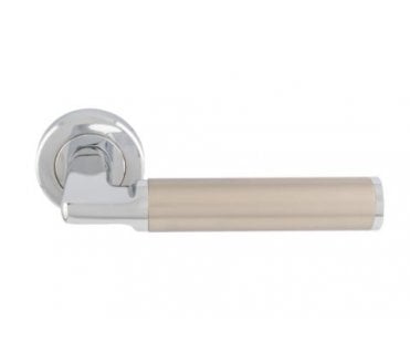 Serozzetta SZR140 Cendio Door Handle On Rose - Polished Chrome/Satin Nickel