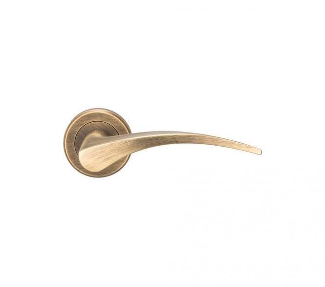 Serozzetta ZIN3112AB Olivier Door Handle On Rose - Antique Brass