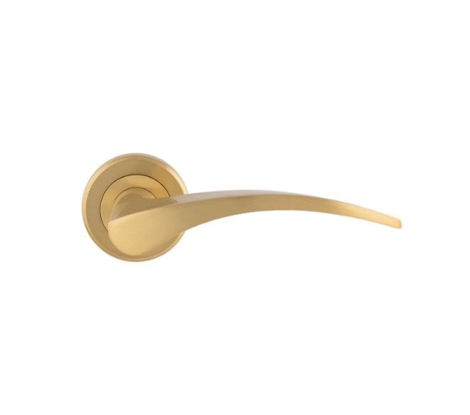 Serozzetta ZIN3112AB Olivier Door Handle On Rose - Satin Brass