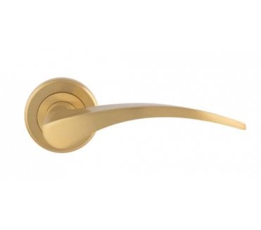 Serozzetta ZIN3112AB Olivier Door Handle On Rose - Satin Brass