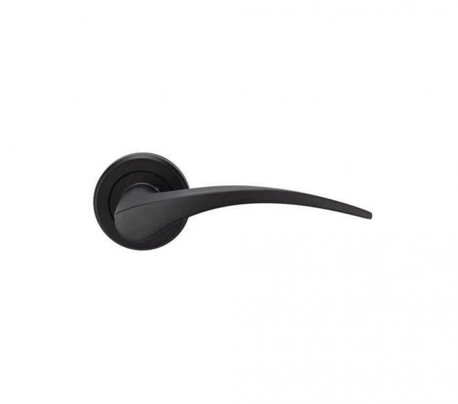 Serozzetta ZIN3112MB Olivier Door Handle On Rose - Matt Black