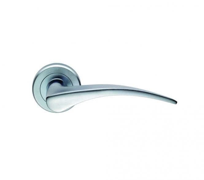 Serozzetta ZIN3112SC Olivier Door Handle On Rose - Satin Chrome