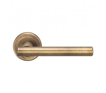 Serozzetta ZIN3121AB Philadelphia Door Handle On Rose - Antique Brass