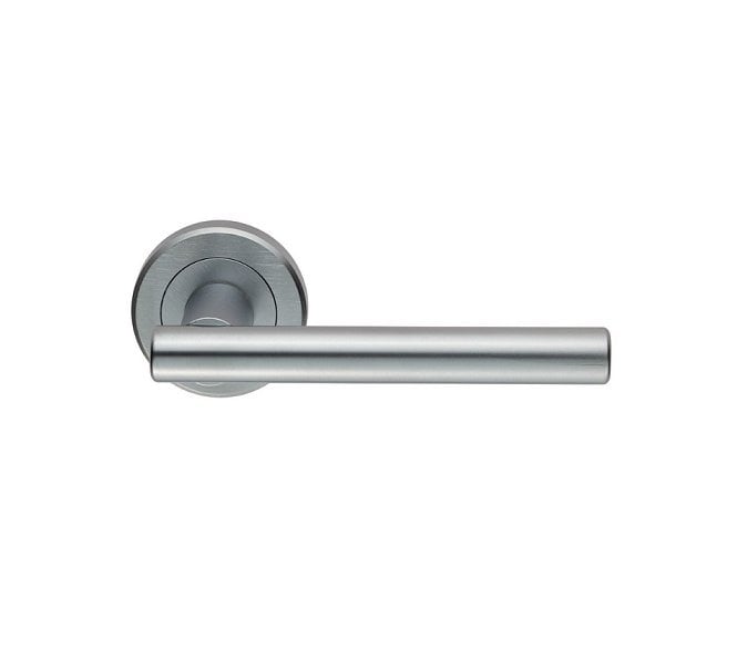 Serozzetta ZIN3121SC Philadelphia Door Handle On Rose - Satin Chrome