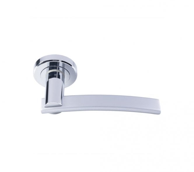 Serozzetta ZIN3129PCSC Cumulus Door Handle On Rose  - Satin Chrome/Polished Chrome