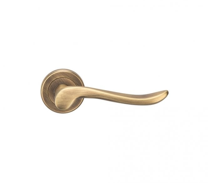 Serozzetta ZIN3130AB Verdun Door Handle On Rose - Antique Brass