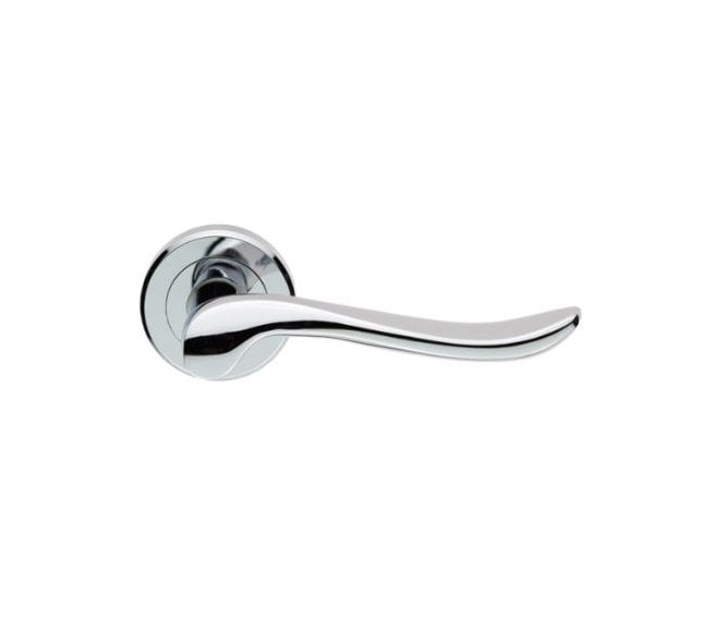 Serozzetta ZIN3130PC Verdun Door Handle On Rose - Polished Chrome