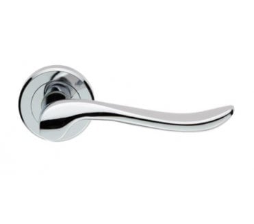 Serozzetta ZIN3130PC Verdun Door Handle On Rose - Polished Chrome