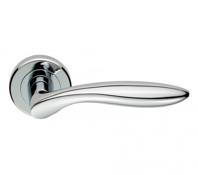 Serozzetta ZIN3131PC Shark Door Handle On Rose - Polished Chrome