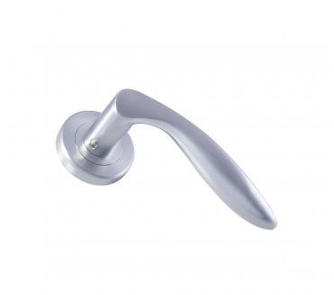 Serozzetta ZIN3131SC Shark Door Handle On Rose - Satin Chrome
