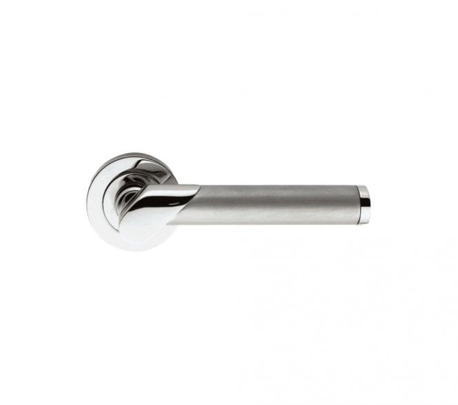 Serozzetta ZIN3139 Irwin Door Handle On Rose  - Satin Chrome/Polished Chrome