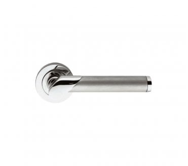 Serozzetta ZIN3139 Irwin Door Handle On Rose  - Satin Chrome/Polished Chrome