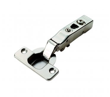 Soft Close Cabinet Hinge, 110deg Nickel Plate, Click On, Full Overlay
